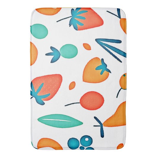 Fruit Whimsy: speels patroon Badmat (Voorkant Verticaal)