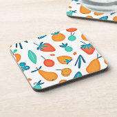 Fruit Whimsy: speels patroon Bier Onderzetter (Linkerzijde)