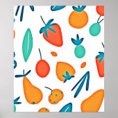 Fruit Whimsy: speels patroon Poster (Voorkant)