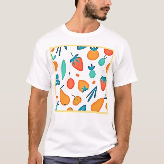 Fruit Whimsy: speels patroon T-shirt (Voorkant)