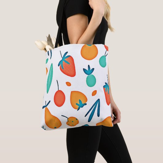 Fruit Whimsy: speels patroon Tote Bag (Dichtbij)