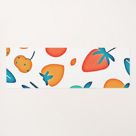Fruit Whimsy: speels patroon Yogamat (Achterkant (horizontaal))