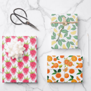 Fruit Wrapping Papier Flat Sheet Set van 3 Inpakpapier Vel