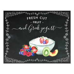 Fruit & Yogurt Station Krijtbord Bord Foto Afdruk