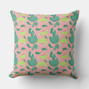 Fruit Zomer Guave Roze Monstera Patroon Kussen