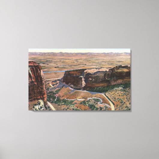 Fruita Canyon en Monument Rim Drive Canvas Afdruk (Voorkant)