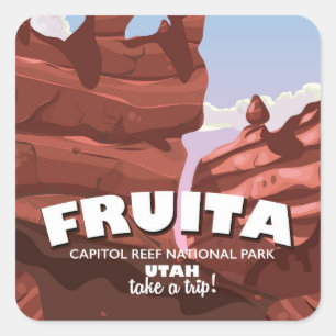 Fruita Capitol Reef National Park Utah Vierkante Sticker