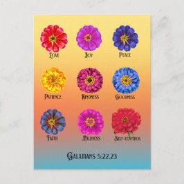 Fruitage of the spirit With Zinnias  Briefkaart