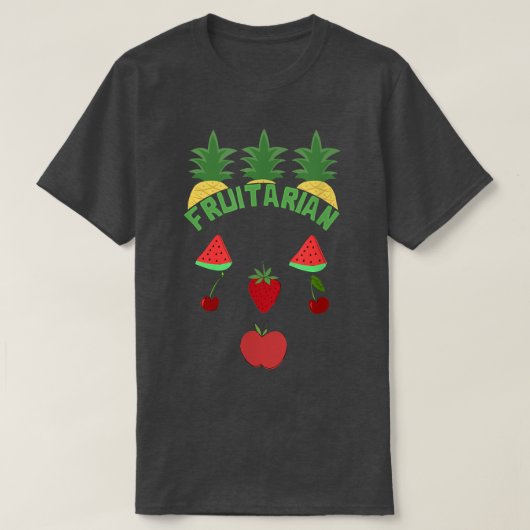 Fruitarian Fruits Vegan Face Diet Funny  T-shirt (Design voorkant)