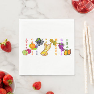 Fruitbananen met andere vruchten servet