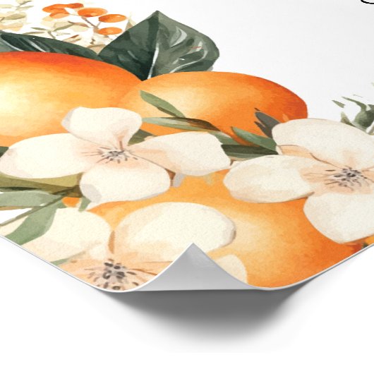 Fruitbloemen Tabel 6 Zitplan Trouwen Sinaasappels Poster (Hoek)