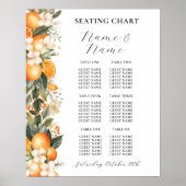 Fruitbloemen Tabel 6 Zitplan Trouwen Sinaasappels Poster (Voorkant)