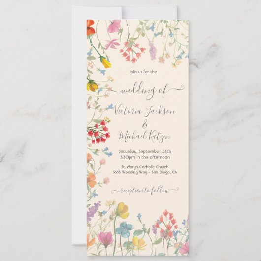 Fruitbloemflorale tuinbruiloft kaart (Voorkant)