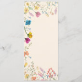 Fruitbloemflorale tuinbruiloft menu (Achterkant)