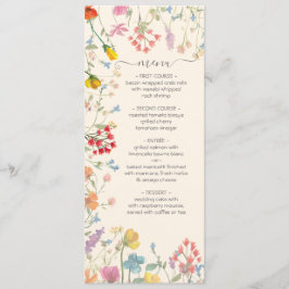Fruitbloemflorale tuinbruiloft menu