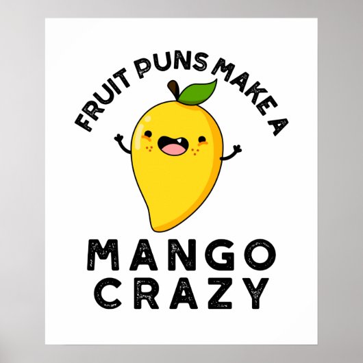 Fruitbonen maken een mango gekke grappige voedselp poster (Voorkant)