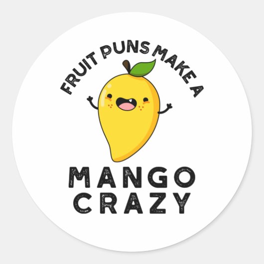 Fruitbonen maken een mango gekke grappige voedselp ronde sticker (Voorkant)