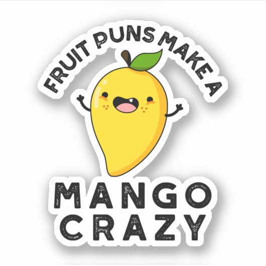 Fruitbonen maken een mango gekke grappige voedselp sticker (Voorkant)