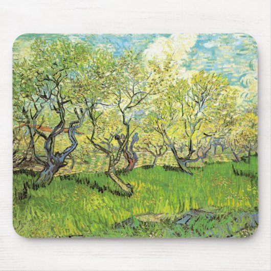 Fruitboomgaard in bloei door Vincent van Gogh Muismat (Voorkant)