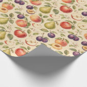 Fruitboomgaard Waterverfpatroon Cadeau Cadeaupapier (Hoek)