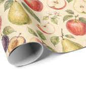Fruitboomgaard Waterverfpatroon Cadeau Cadeaupapier (Rol Hoek)