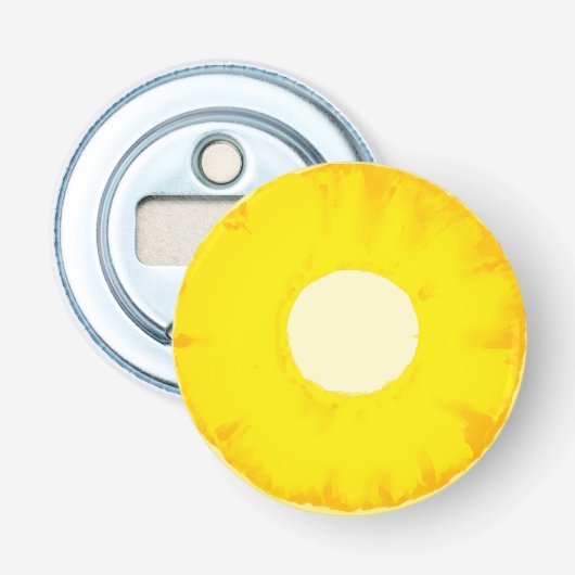 Fruitbriefje Flaconopener - Ananas Button Flesopener (Voorkant)