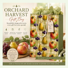 Fruitcadeautaszak met Appels Peren Druiven Design Medium Cadeauzakje