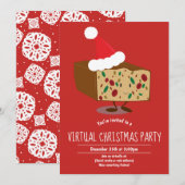 Fruitcake Cartoon Virtual Christmas Party Kaart (Voorkant / Achterkant)