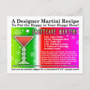Fruitcake Christmas Martini Recept Briefkaart