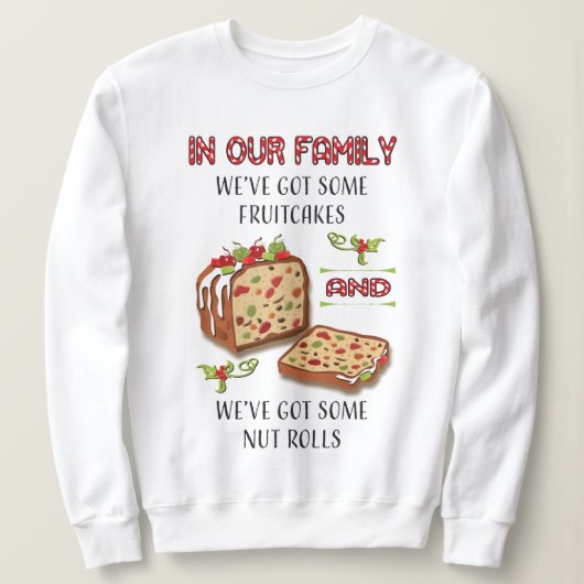 Fruitcake Family Ugly Kerstkeuken t-shirt (Design voorkant)