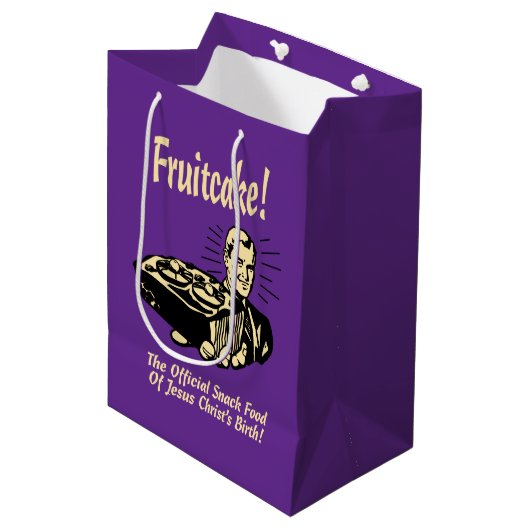 Fruitcake! Het snack Food of Jesus Birth Medium Cadeauzakje (Voorkant Gekanteld)