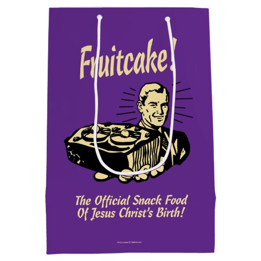 Fruitcake! Het snack Food of Jesus Birth Medium Cadeauzakje (Achterkant)