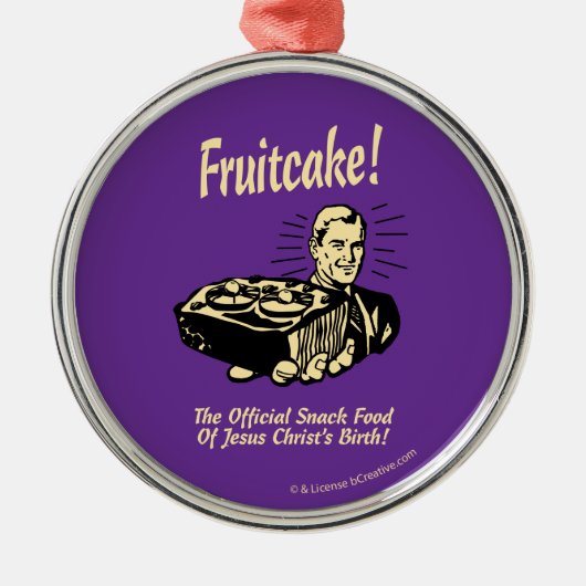 Fruitcake! Het snack Food of Jesus Birth Metalen Ornament (Voorkant)