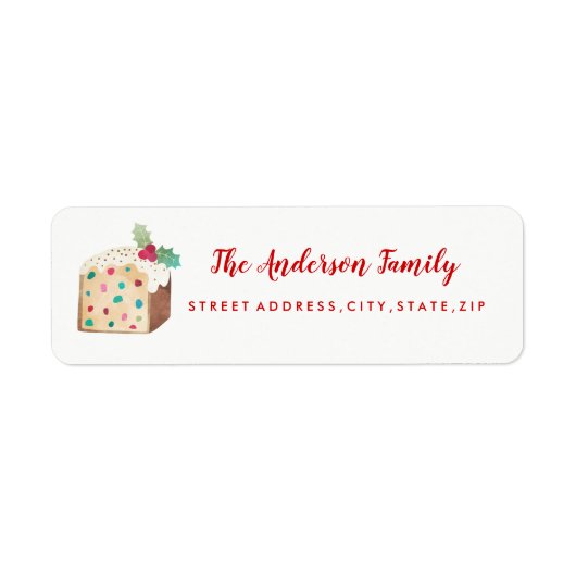 Fruitcake Kerst Retouradres Label (Voorkant)