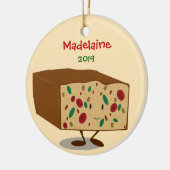 Fruitcake Naam Jaar Kerstmis Keramisch Ornament (Links)