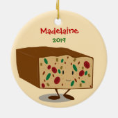 Fruitcake Naam Jaar Kerstmis Keramisch Ornament (Achterkant)
