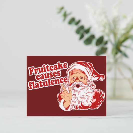 Fruitcake veroorzaakt afvlakking briefkaart (Staand voorkant)