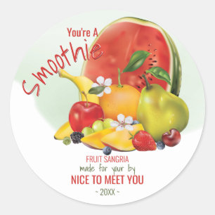 Fruitcocktail   Vriendschap Hallo Grappig Ronde Sticker