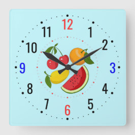 Fruitdecoratie in de Keuken - Modern Landelijk Vierkante Klok