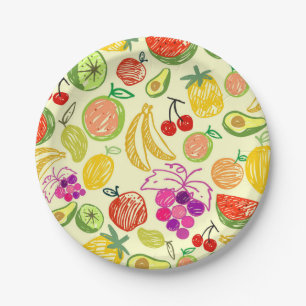Fruiteitspatroon Papieren Bordje
