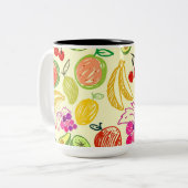 Fruiteitspatroon Tweekleurige Koffiemok (Voorkant links)
