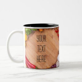 Fruiterende Sjabloon voor uw eigen tekst Tweekleurige Koffiemok