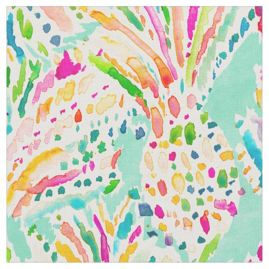 FRUITFETTI Colorful Party Pineappels Stof (Close Up)