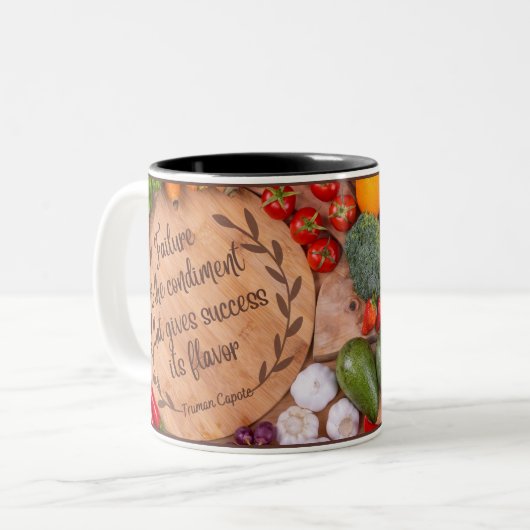Fruitful Inspiration Motivatie Quotes Two-Tone Tweekleurige Koffiemok (Voorkant links)