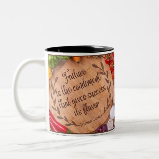 Fruitful Inspiration Motivatie Quotes Two-Tone Tweekleurige Koffiemok (Links)