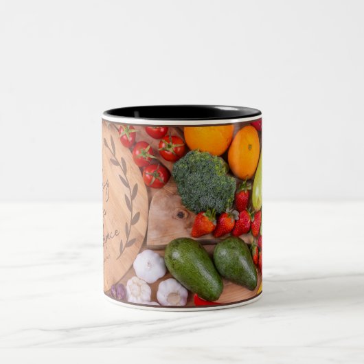 Fruitful Inspiration Motivatie Quotes Two-Tone Tweekleurige Koffiemok (Center)