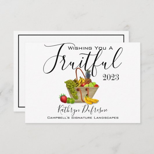 "Fruitful New Year" Business/Company bedankt u (Voorkant / Achterkant)