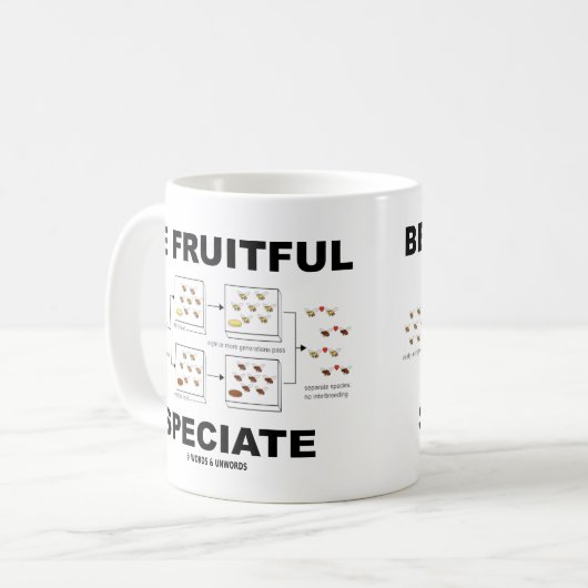 Fruitful Speciate (Evolution Humor) Koffiemok (Voorkant links)