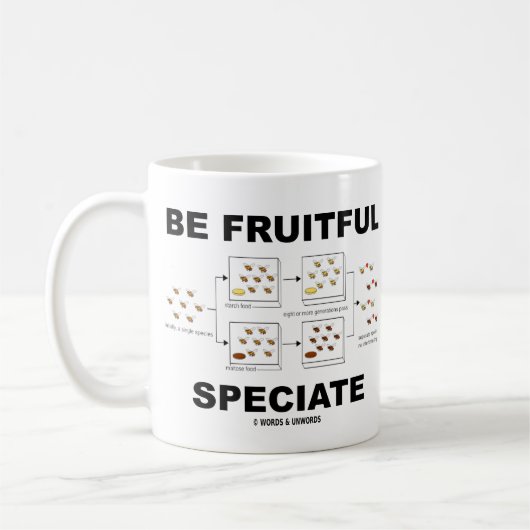 Fruitful Speciate (Evolution Humor) Koffiemok (Links)