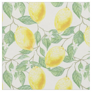 Fruitgarden. Bloemen en citroenen. Waterverf Stof